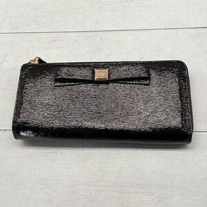 Kate Spade Wallet Large Black Zip Clossure Multi Compartment Leather Lined‎